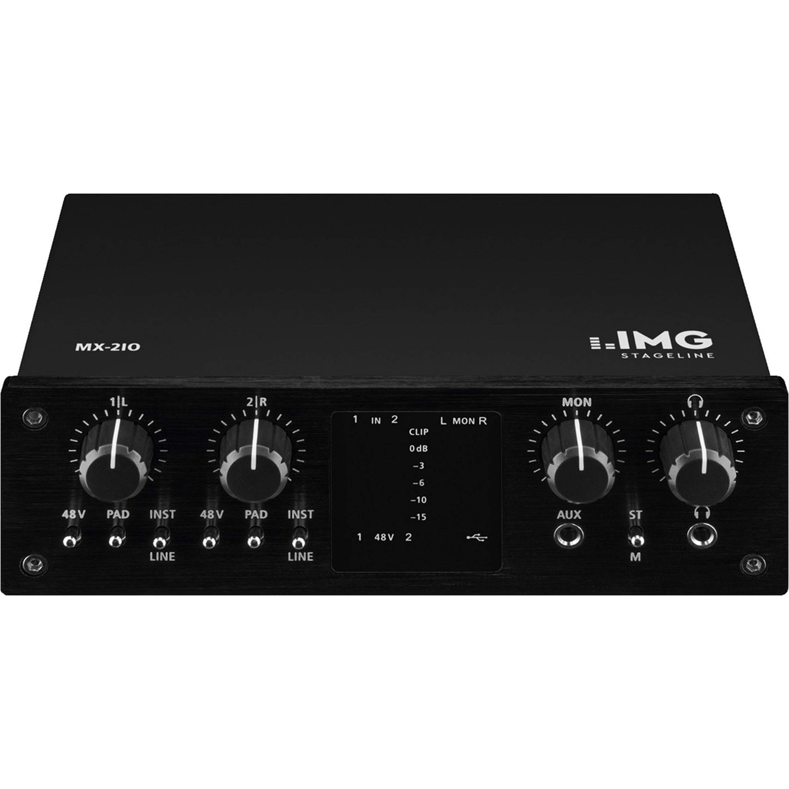 IMG Stageline MX-2IO Interface d'enregistrement USB 2 canaux Noir