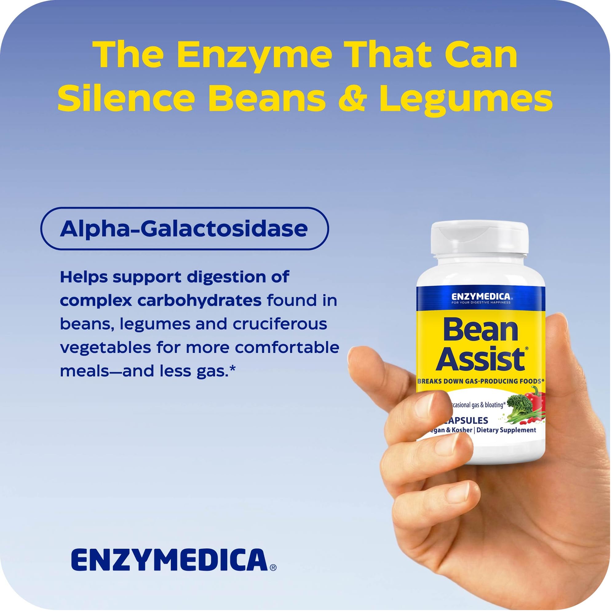 Enzymedica BeanAssist, Helps Reduce Gas & Bloating, Vegan - 30 Capsules — Amazon image 4