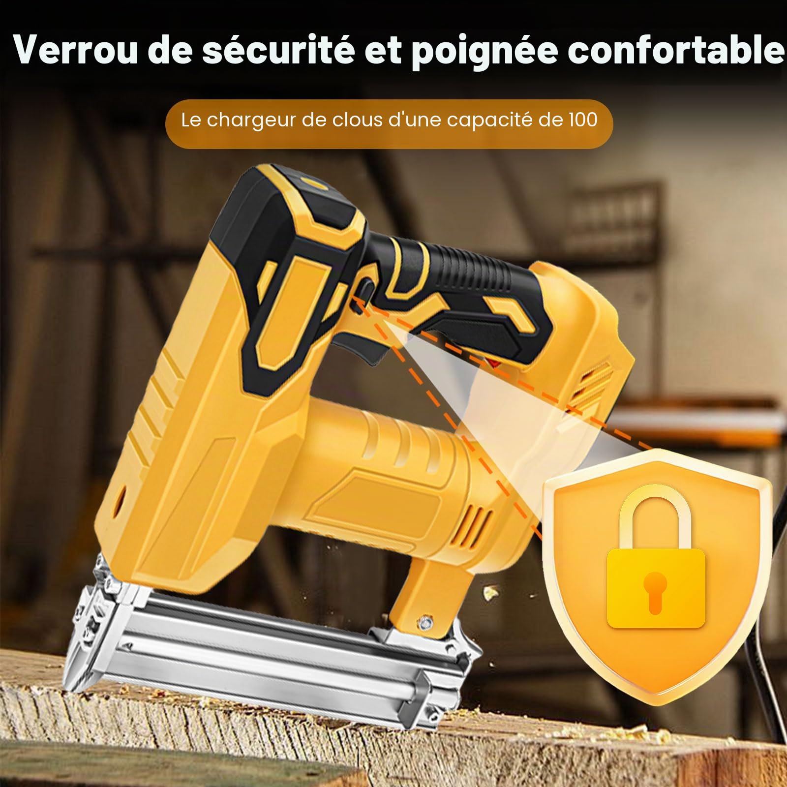 Pistolet à ongles sans fil 2 en 1 pour batterie Dewalt, cloueuse électrique Brad 18GA avec 1000 agrafes à clous 2 modes, 80 coups/min, pour menuiserie, tapisserie