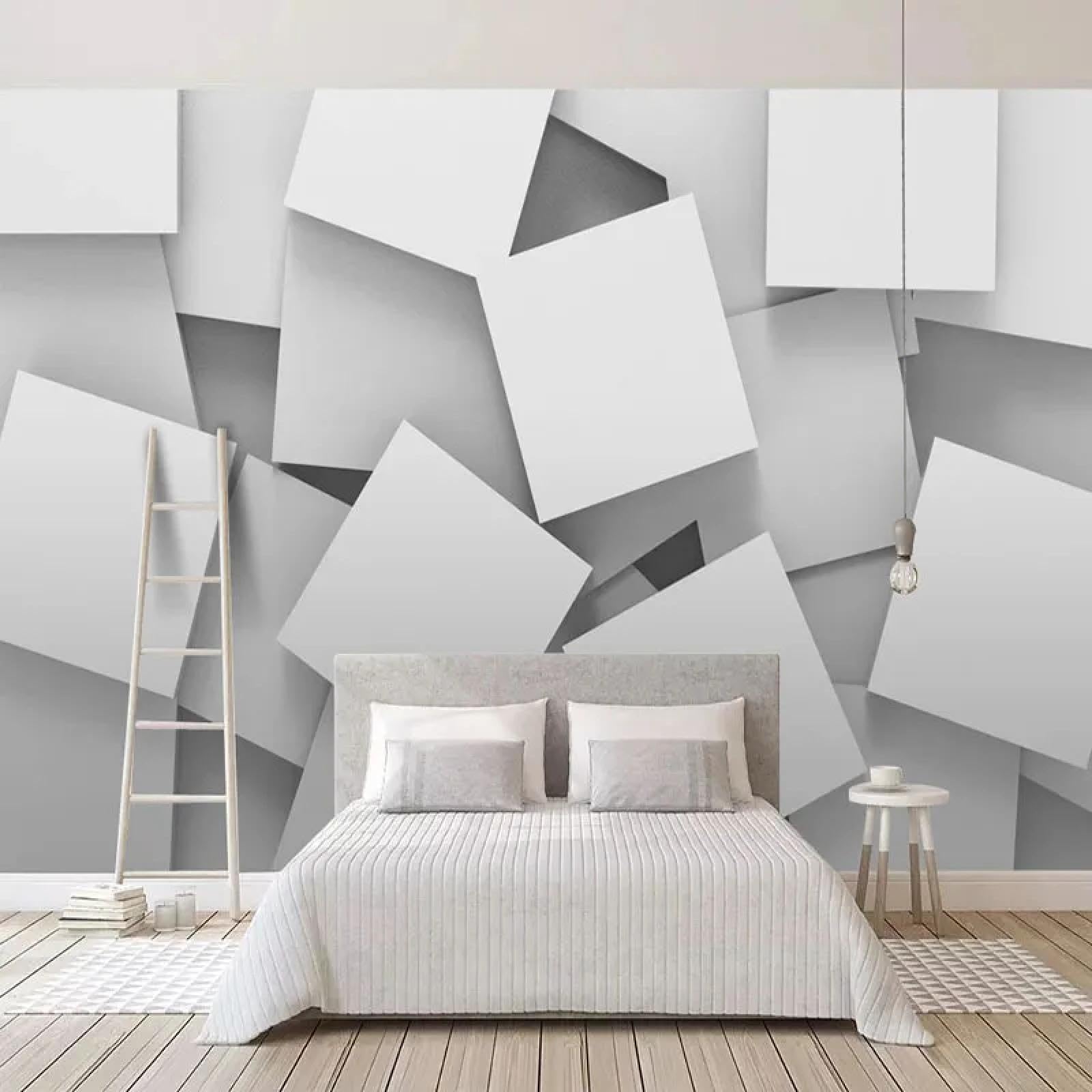 Revêtement mural géométrique 3D pour moderniser un mur de salon TV