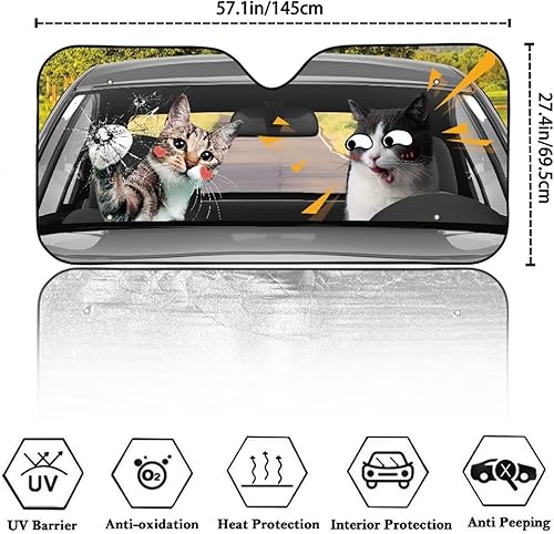 Miniatura 7 de Parasol para parabrisas de automóvil con estampado de mariposas y girasoles, mantiene el vehículo fresco, protege tu automóvil del calor solar y el