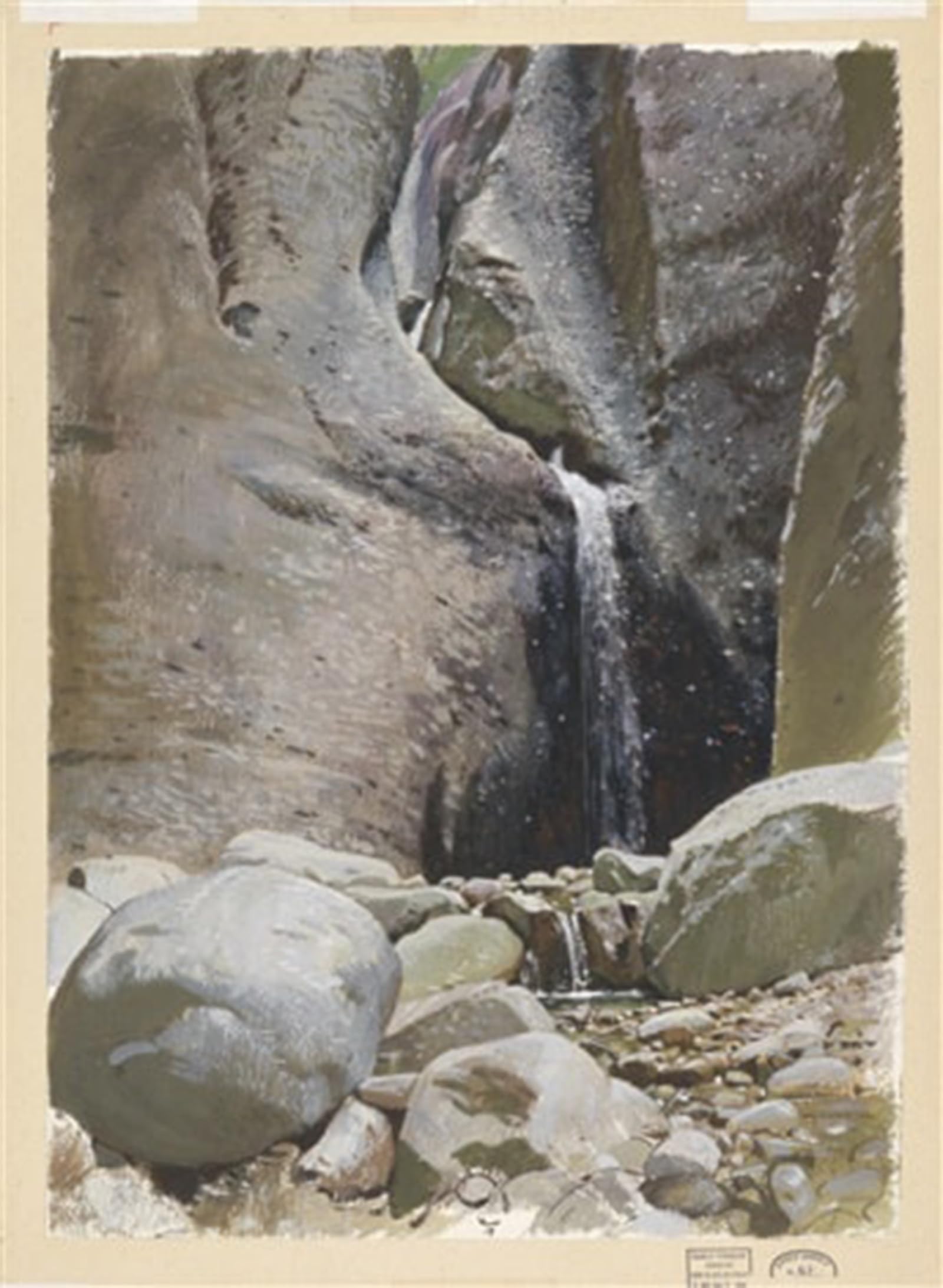 Serendipitp No Frame Abstract Painting Mural Print Picture Wall Decor Painting Study Of A Waterfall In The Mountains Adolf Hiremy-Hirschl Vintage Wall Artwork For Home Decor 60X90cm