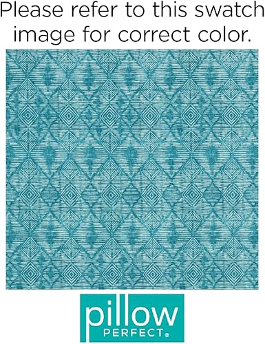 Miniatura 6 de Pillow Perfect Exterior  Cojín para silla Nesco Caribe Squared Corners para interiores, 36.5 X 18 X 3, azul