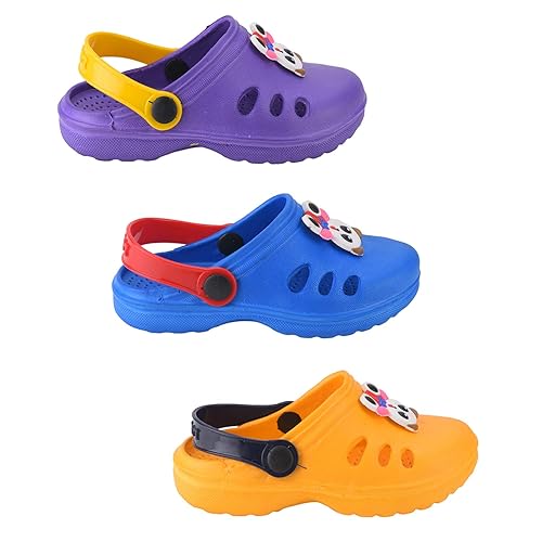 J0YJ0 Multicolor EVA Clogs for Boys & Girls(Pack of 3)