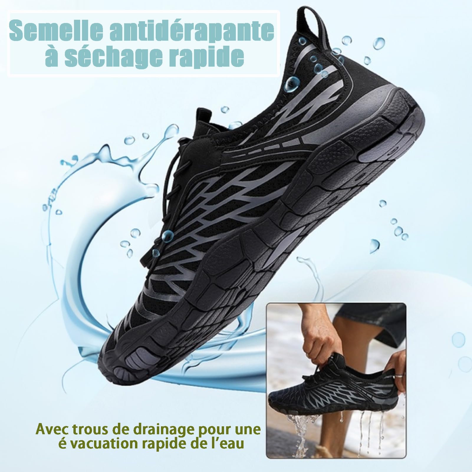 Hike Footwear Chaussures Pieds Nus Femme Homme, Chaussures Minimalistes Homme, Barefoot Shoes, Chaussures Pied Nu, AntidéRapantes Conception à Bout Large