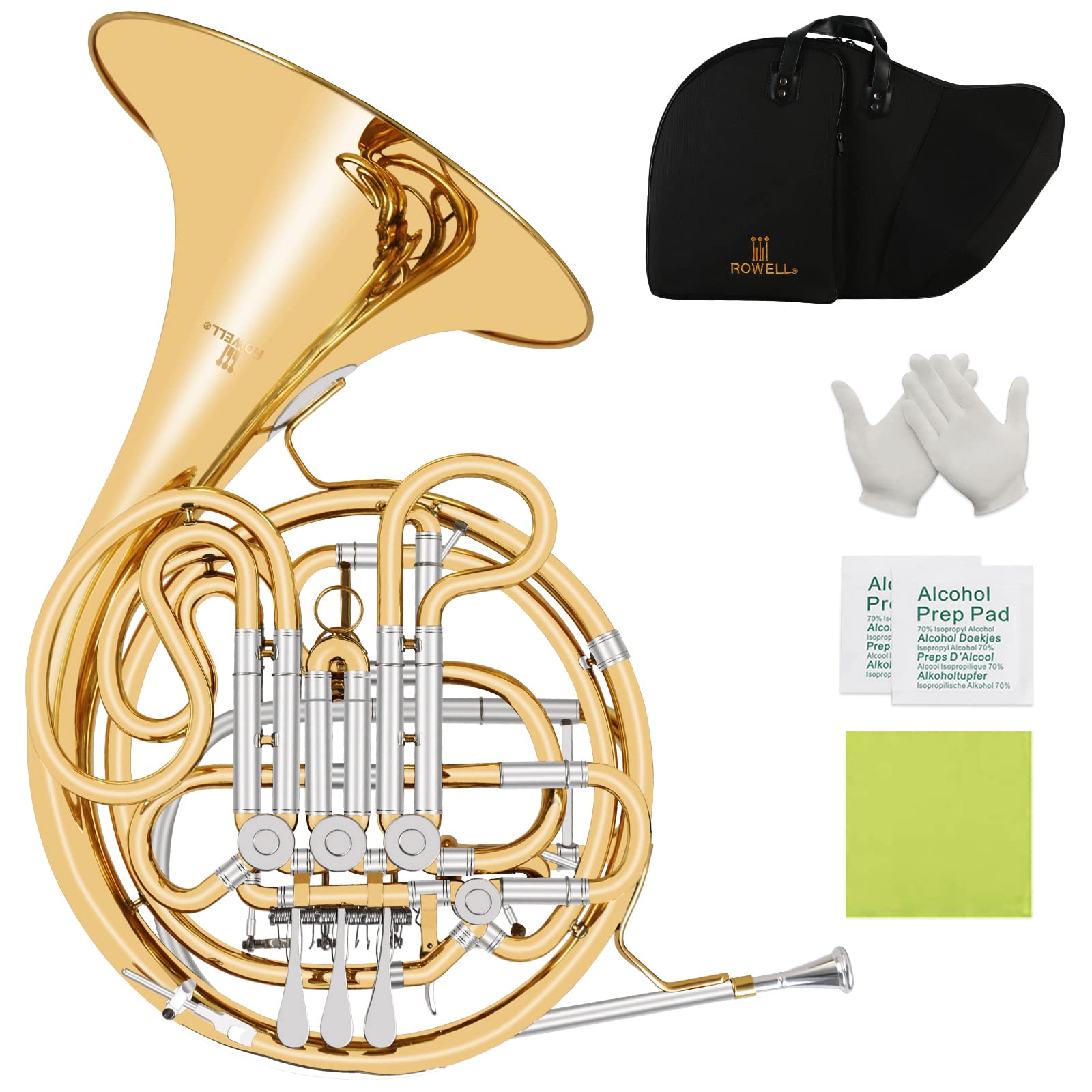 ROWELL Double French Horn, F/Bb 4 keys Intermediate French Horn,Gold
