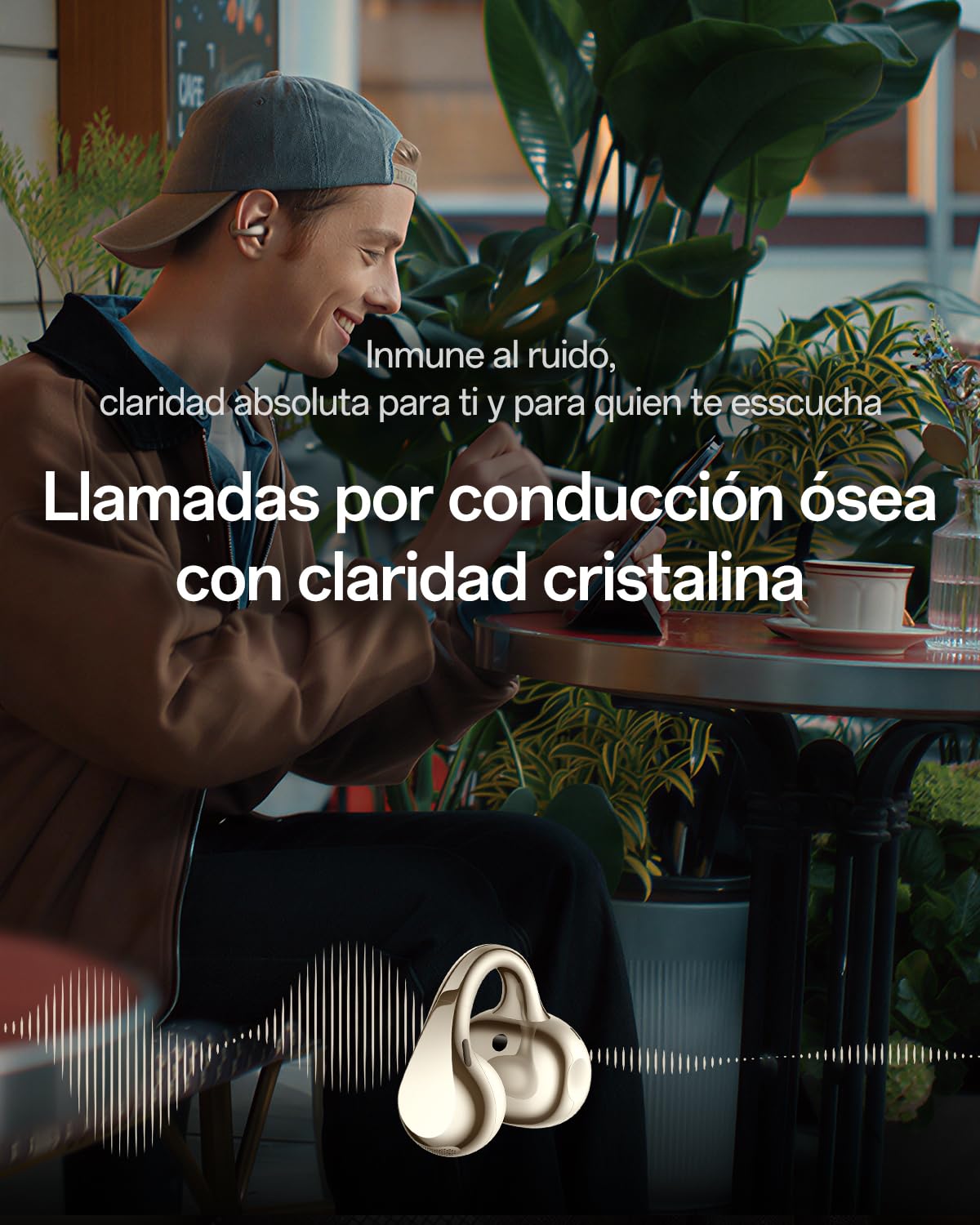 OPPO Enco Clip2 Auriculares Open-Ear, Drivers 11mm+9mm, Bluetooth 6.1 Sonido Dynaudio, Comodidad EarHug, Audio Hi-Res LHDC 5.0, 40H Autonomía, Llamadas por Conducción Ósea, Luminous Gold
