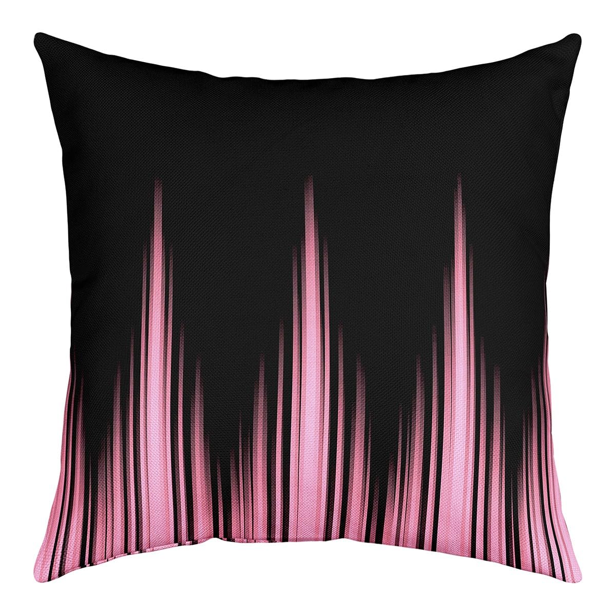 Homemissing Ombre 16x16 Inch Pink Ombre Reversible Throw Pillow Covers Boys Abstract Pink and Black Square Cushion Covers Set of 1 Lines Pillows Covers