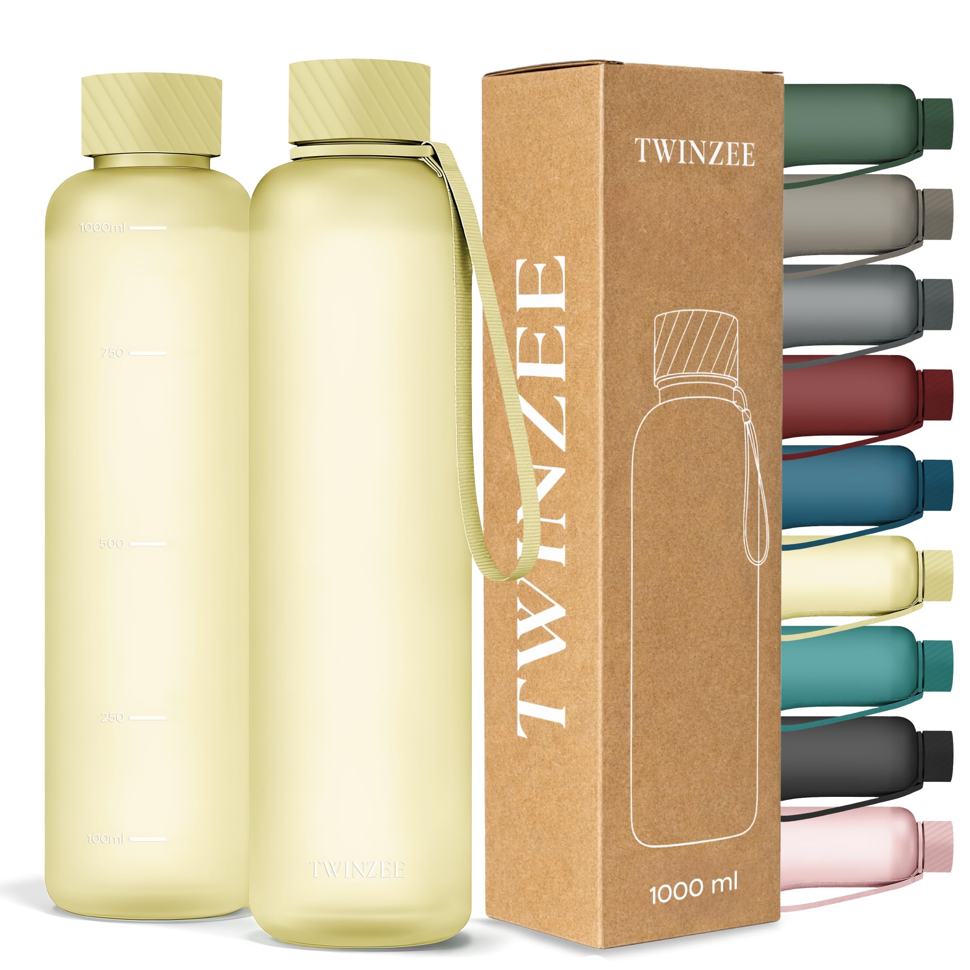 Twinzee Botella Agua 1,5 litro - Sin BPA & Antigoteo, Botella de Agua Deportiva, Oficina, Colegio, Gym, Cantimplora - Tritan Water Bottle, Verde Bosque — view 20
