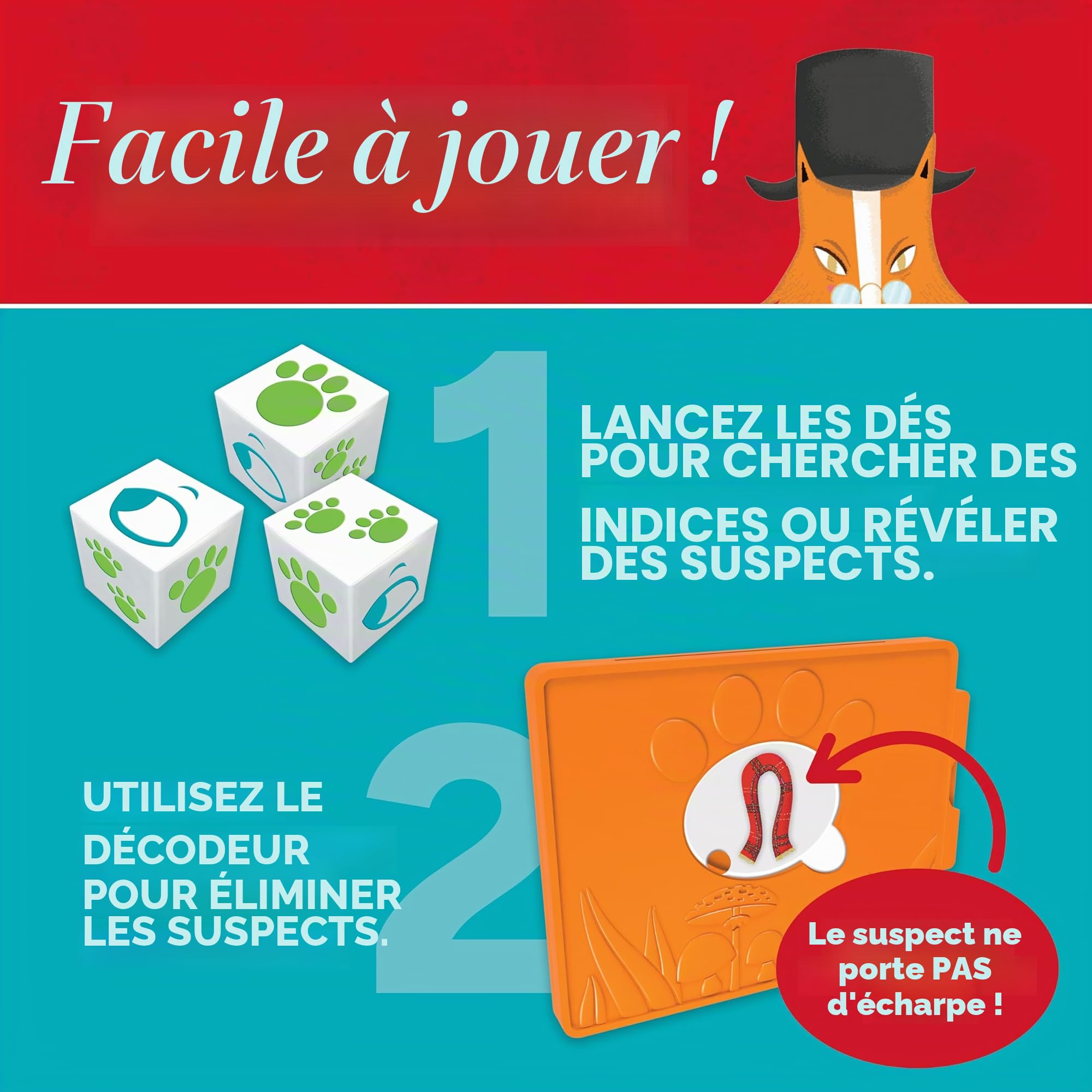 Gamewright Outfoxed! Game Jeu de société à partir de 5 ans 2 à 4 joueurs Temps de jeu de 20 minutes