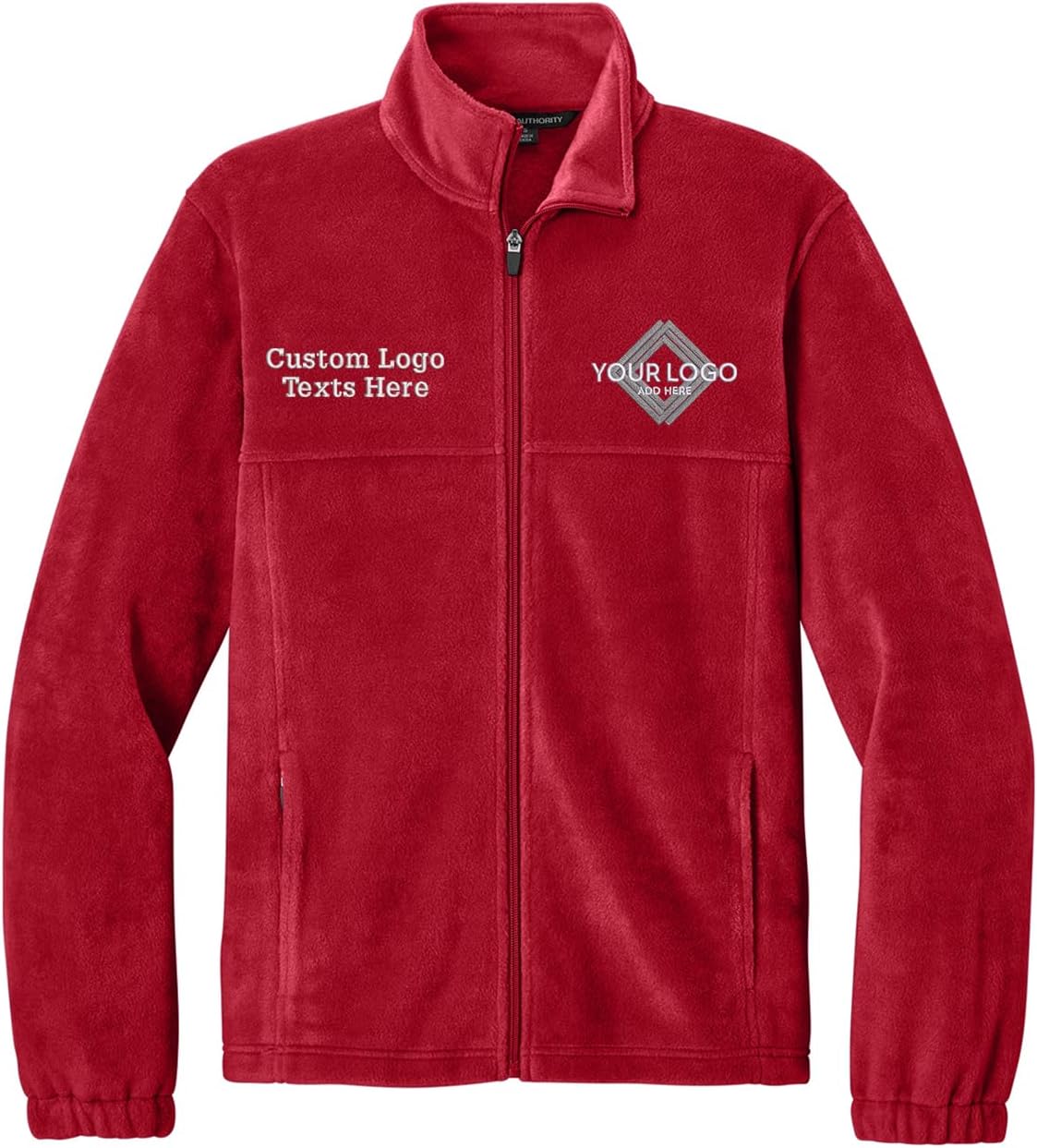 INK STITCH Men F190 Custom Embroidery Personalized Logo Texts Plush Full Zip Fleece Jackets