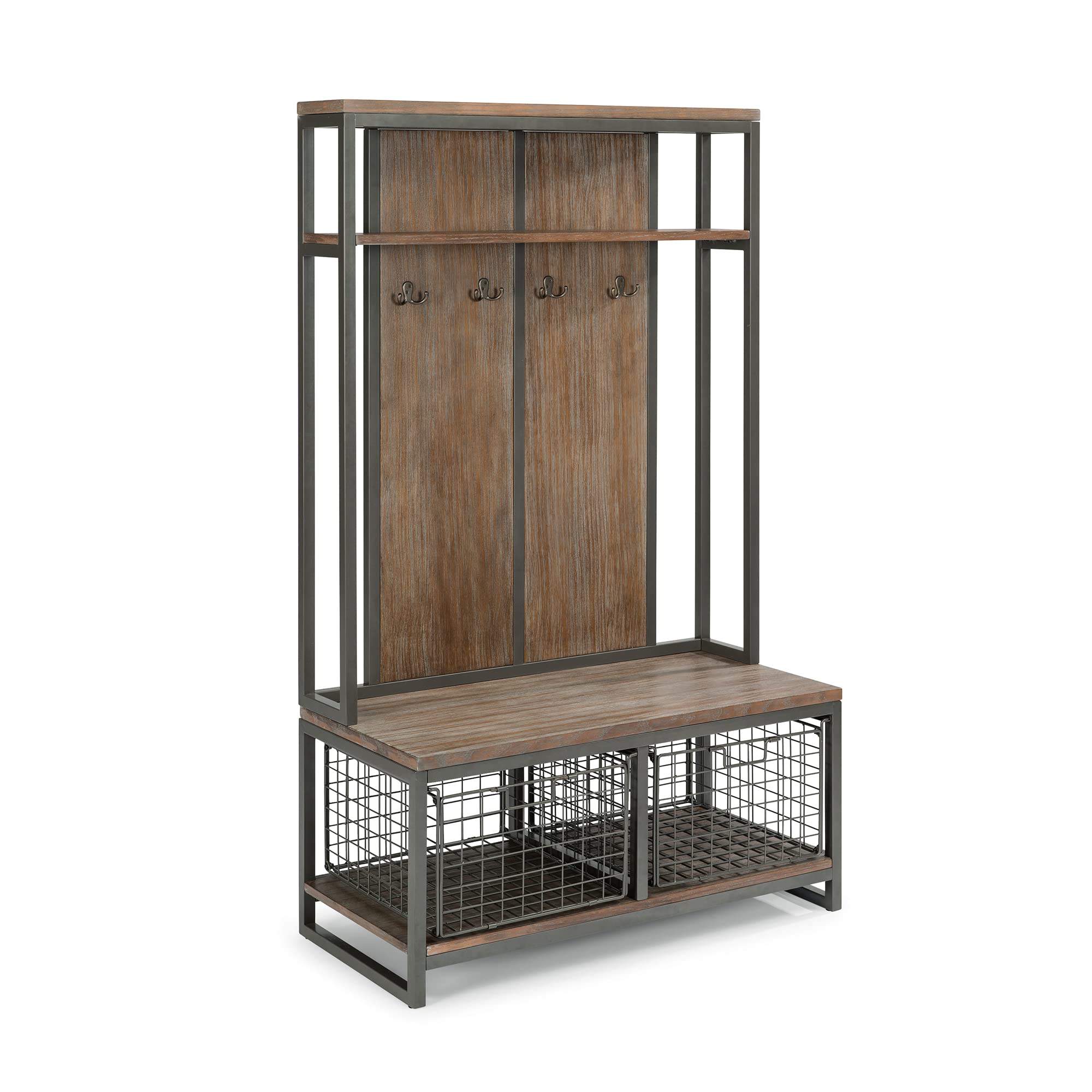 hall tree with baskets