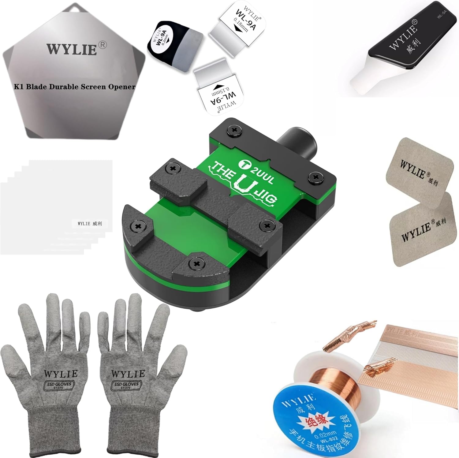 2UUL BH14 The U JIG CPU Soldering Fixture for Phone Motherboard PCB Repair Heat Resistant Clamp for Disoldering Repair WYLIE 12 Piece Professional Tool Kit