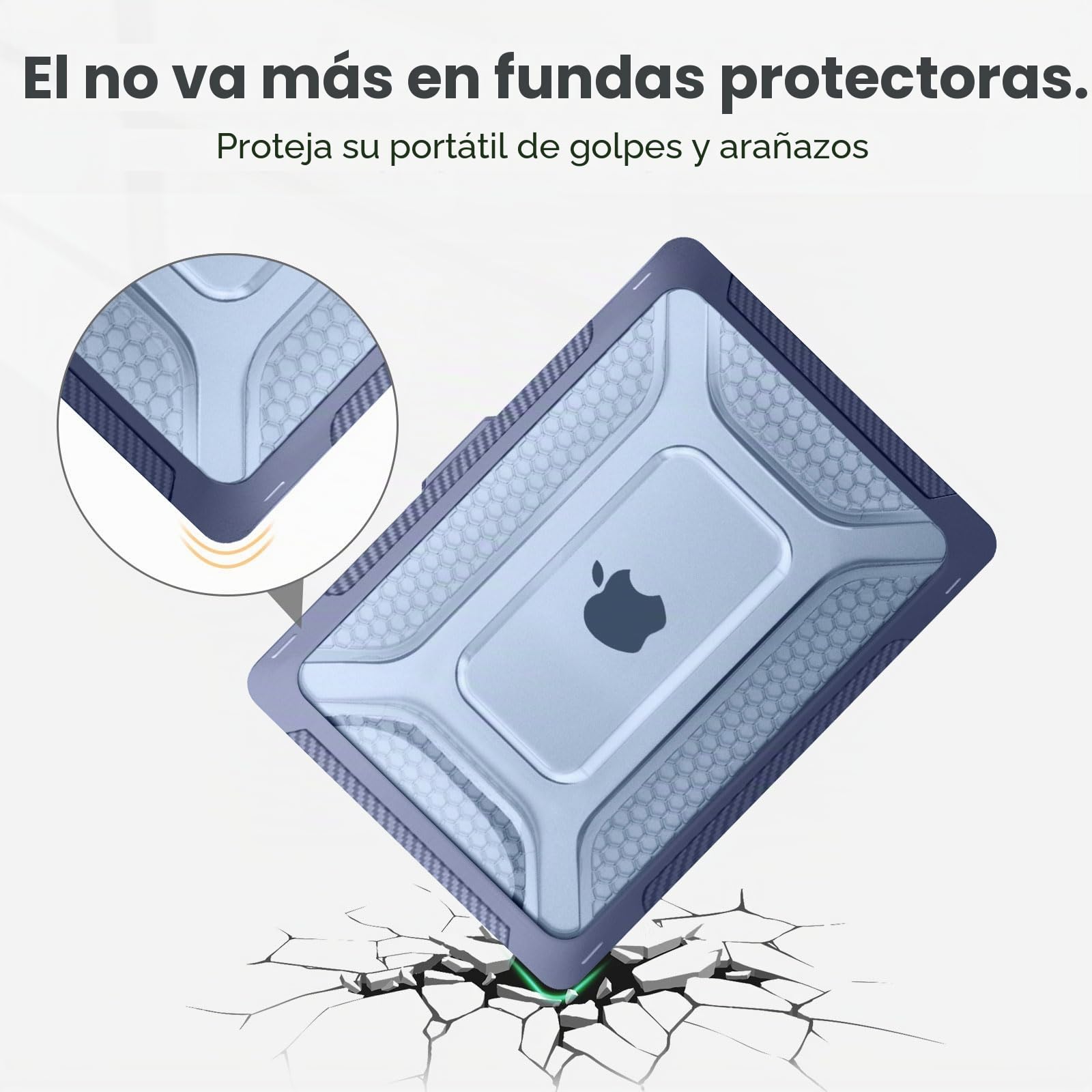 MOSISO Funda Compatible con MacBook Pro 16 Pulgadas M5 M4 M3 M2 M1 A3428 | A3429 A3403 A3186 2026-2021, Honeycomb Shockproof TPU Bumper Heavy Duty Carcasa con Soporte Plegable&Teclado,Azul Marino