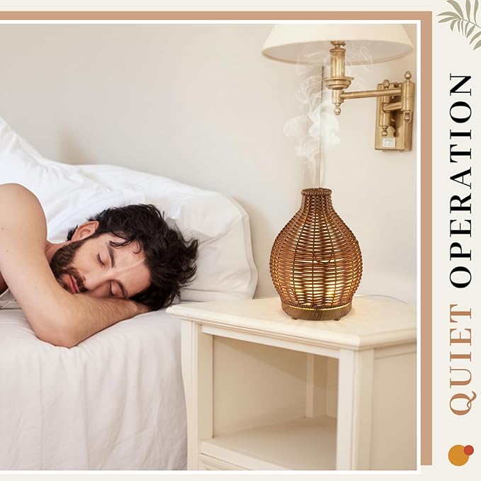 Difusor de Aromas Eléctrico Copkim 80ml con Rattan y Luz Nocturna miniatura 5