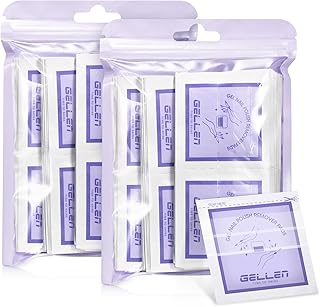 Gellen Nail Polish Remover Pads 100% Non Acetone, 100 Pack of Individually Wrapped Bulk Set Gel Nail Polish Remover Wipes, Skin-Care Formula, Travel Kit for Home & Professional Removal