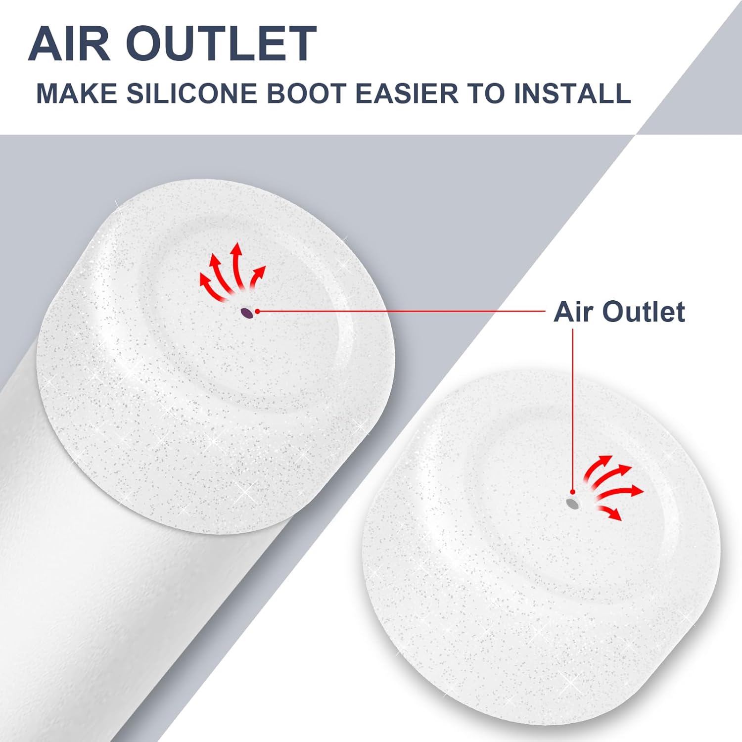 2 PCS Glitter Silicone Boot for Owala Water Bottle, Anti-Slip Protective Sleeve for FreeSip/Twist/Flip Stainless Steel Water Bottles Accessories - Image 5