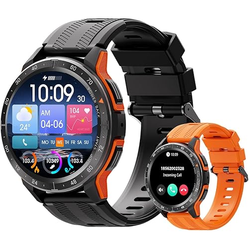 VIRAN Military Smart Watch for Men Women (Answer/Make Calls), 35 Days Long Battery, IP68 Waterproof 1.43’’ AMOLED Fitness Tracker, 100+ Sport Modes Fitness Watch with SpO2/Sleep/Heart Rate Monitor