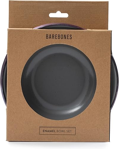 Vista 55 de Barebones Plato profundo esmaltado – Juego de 2 platos llanos – Juego de platos de acero inoxidable horneado acabado a mano – Juego de cocina