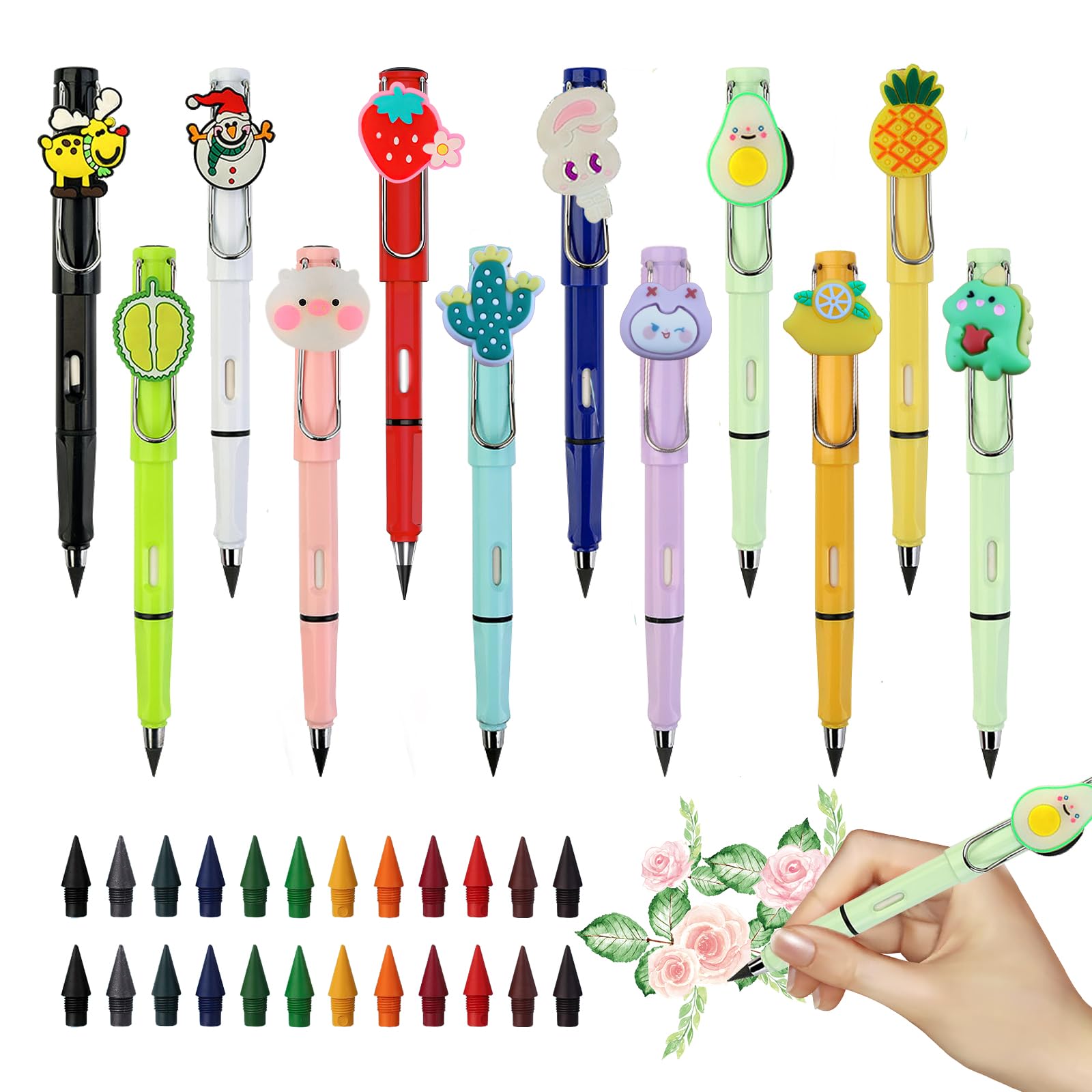 RNHDLY Matita Infinita 6PCS Penna Senza Inchiostro, Matita Punta Infinita, Matite Infinite con 6