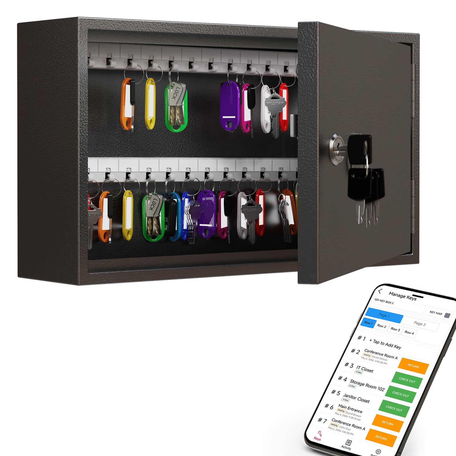 Amazon.com : WeHere Key Lock Box for 60 Keys, Wall Mount Key