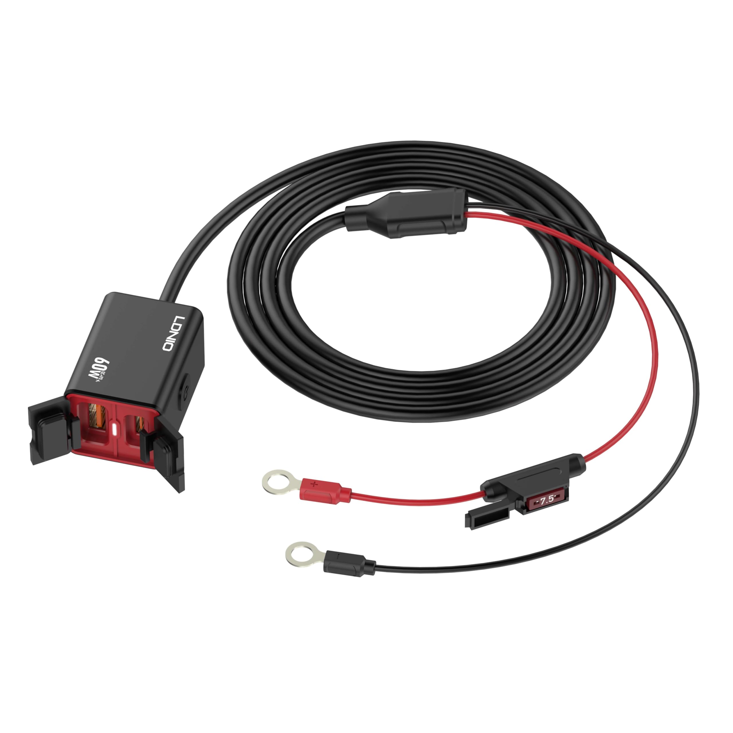 60W Motorcycle Mobile Super Fast Charger Type C USB | IPX6 Waterproof Dustproof | PD QC USB C Bike Mobile Fast Charging with Direct Terminal Cable & USB C Cable-image-8