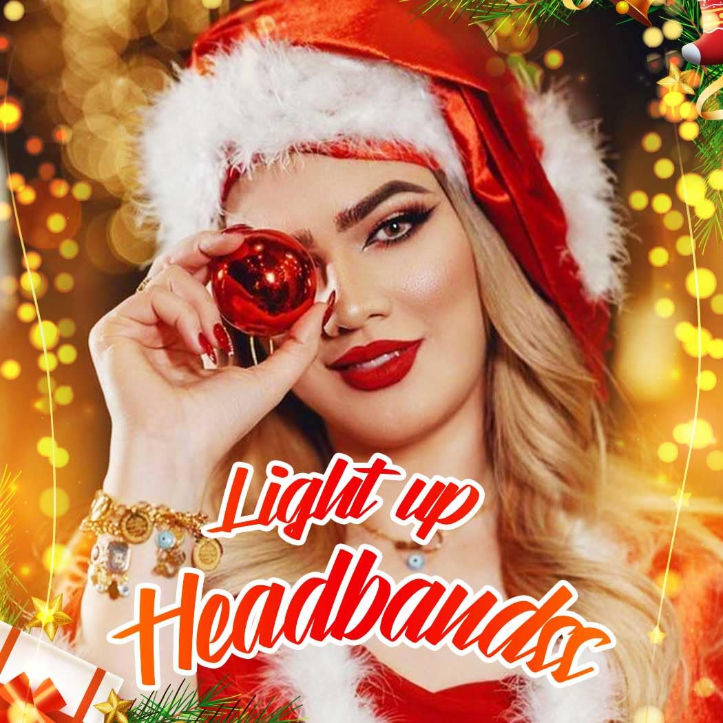 Zoestar Star Light Up Headband LED Christmas Ball Headbands Candy Cane Headwear Xmas Festival Costume Hair Accessories for Women - Image 3