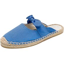 Womens Casual Bowknot Embellishment Slip-On Flats Loafers Flax Mule Shoes Espadrilles