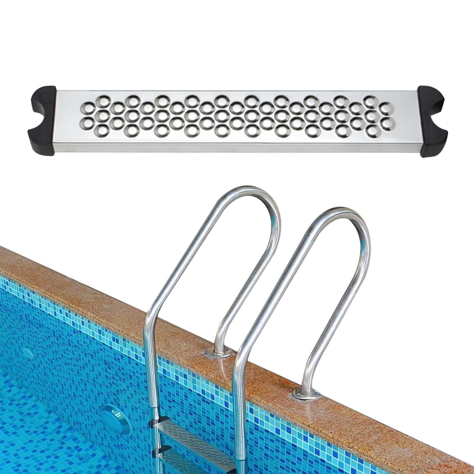 Marche de piscine en acier inoxydable avec surface de marche antidérapante