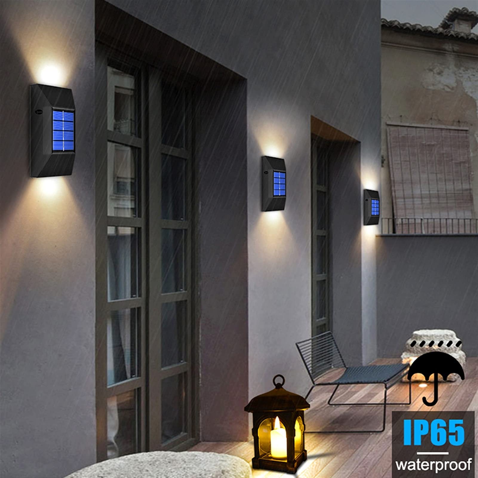 Luces Jardín Iluminación Exterior Lámparas con energía Solar Lámparas de Pared para decoración de jardín Luces de decoración de iluminación de Calle Luz de Césped