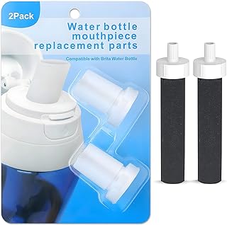 2in1 Brita Water Bottle Filter & Mouthpiece Replacement, Brita Replacement Parts with 2Pcs Brita Water Bottle Filter Replacement & 2Pcs Brita Bite Valve Replacement Compatible with Brita Water Bottle