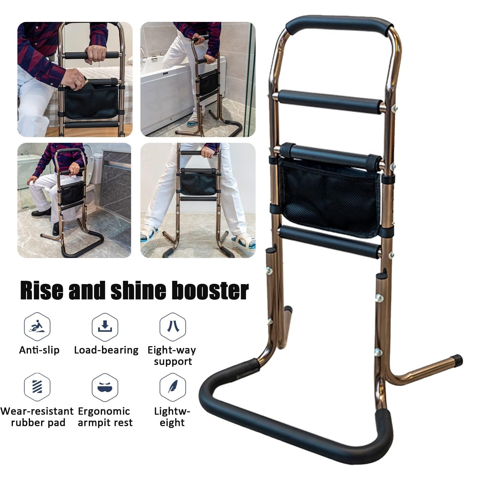 Barandillas de cama fáciles de levantar Silla de ayuda para levantarse Silla de ayuda para levantarse para pacientes mayores Ayuda para la movilidad y la vida diaria Dispositivos elevadores de sill