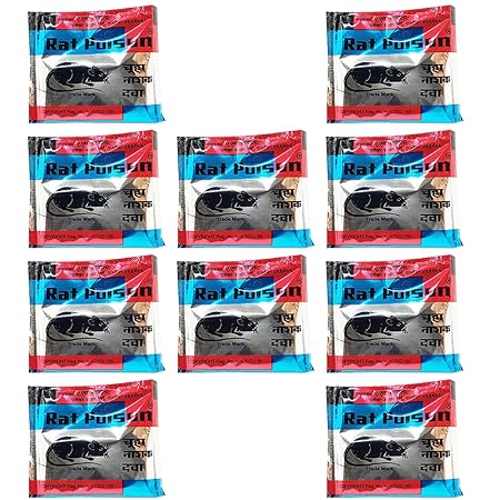 Rat Poison Rat Killer Poison- Rat Poison | Rat Killer Powder | Killer Powder For Rat | Rat Powder For Home/Godown/Multipurpose Area | Rat Killer For Home | Rat Poison For Office (Pack Of 10)