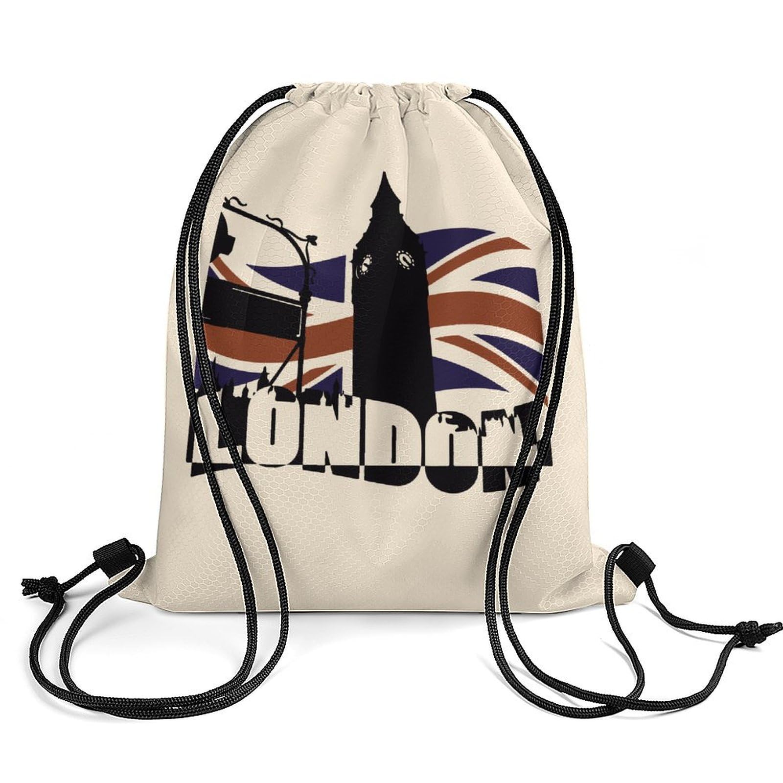 London UK Flag Drawstring Backpack Durable Sport Gym Bags Daypack for Men Women 35 * 42cm