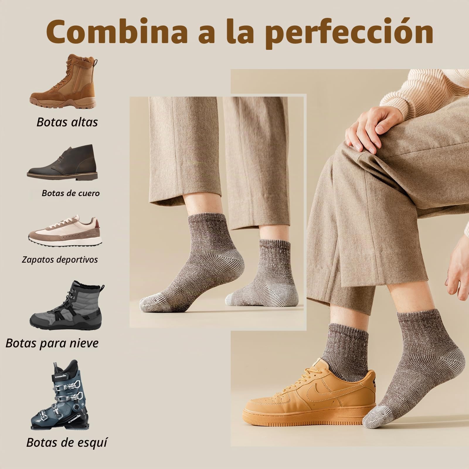 Vihir Calcetines de lana merino, antimicrobianos, para actividades al aire libre, trekking, senderismo, deportes, ocio y negocios