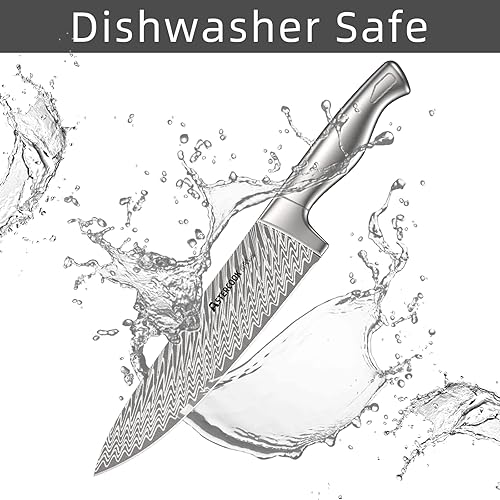 Miniatura 6 de Astercook Juego de cuchillos de cocina de 15 piezas con bloque, afilador de cuchillos integrado, juego de bloques de cuchillos de acero inoxidable