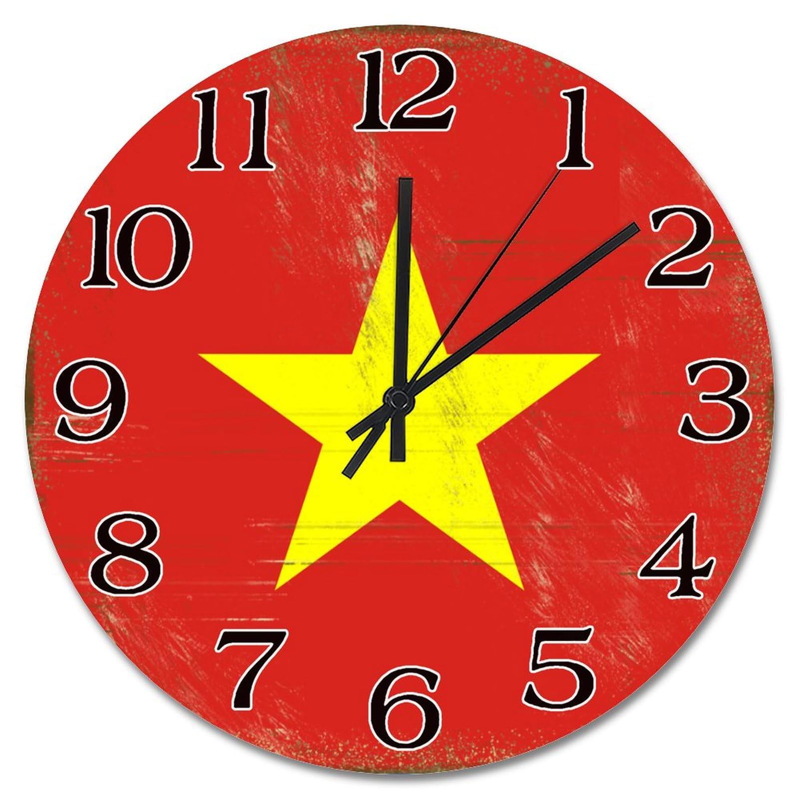Horloge murale Vietnam en bois premium, pendule silencieuse décoration épurée