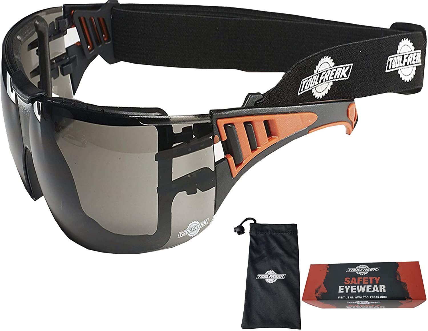 ToolFreak-Rip Out - Gafas de seguridad con montura y lente envolvente resistentes a los golpes y relleno de espuma estilo deportivo unisex