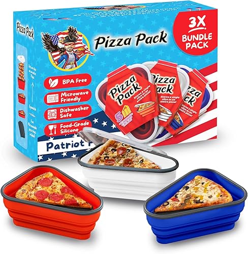 The Perfect Pizza Pack el contenedor de almacenamiento de pizza reutilizable perfecto con 5 bandejas para servir para microondas, contenedor