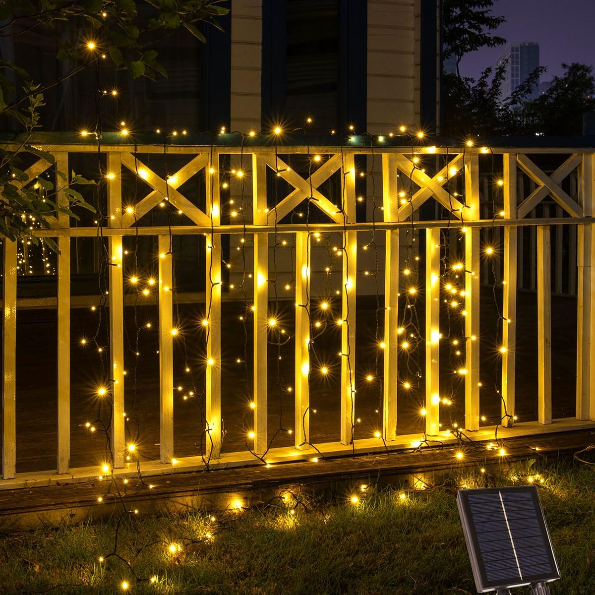 Solar String Lights for Outside High Bright Outdoor Waterproof Solar Powered String Lights with Remote for Tree Garden Backyard Patio Porch (Warm White, 100FT 300 LED)