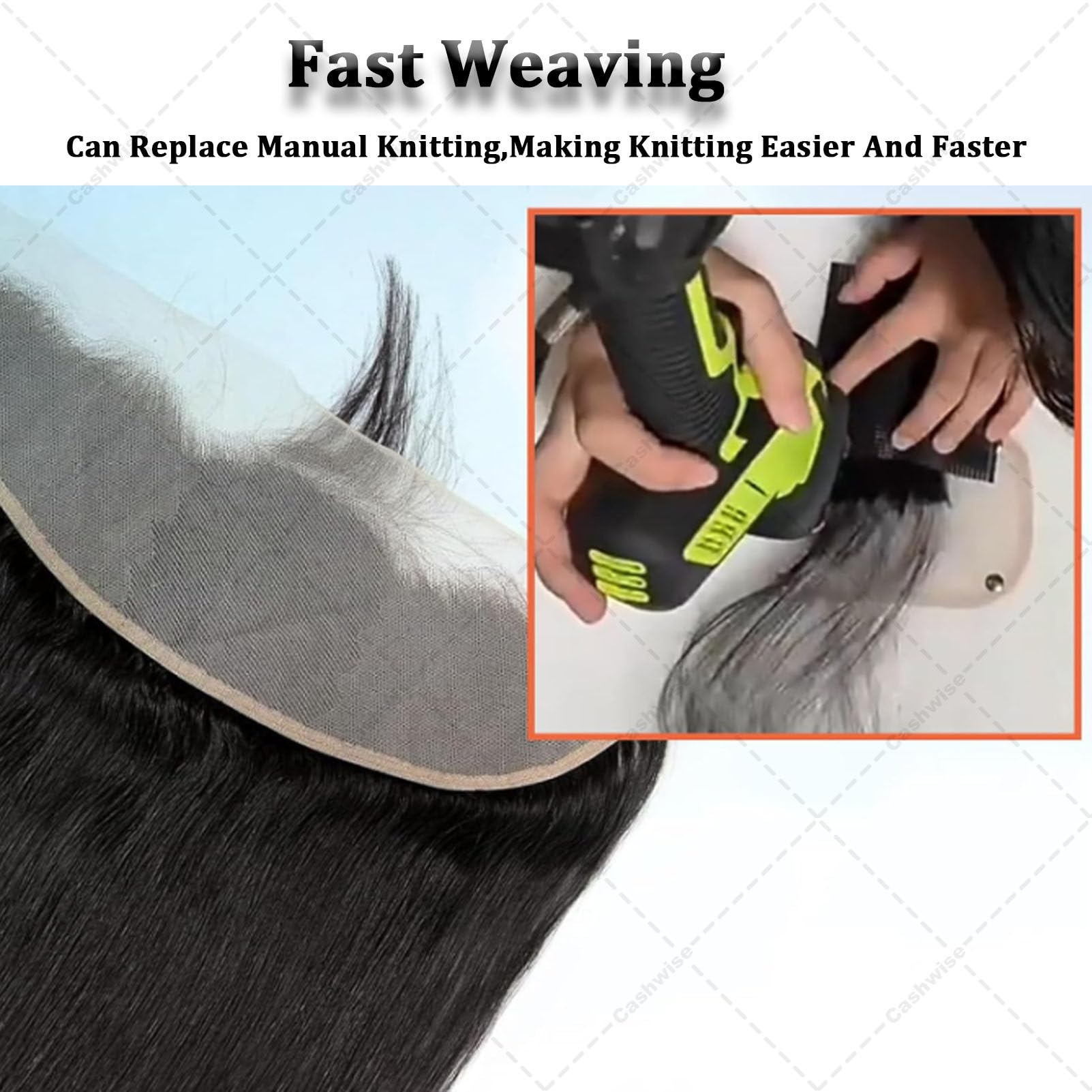 Máquina para trenzar 3 Veces más rápida: creador automático de Pelucas de Cuero cabelludo de PU con 2 baterías Recargables para Uso en Salones de Belleza, Herramienta para el Cabello ventilada.