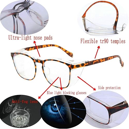 Miniatura 7 de Gafas protectoras de seguridad, lentes claros a prueba de empañamientorayones, para hombre, marco transparente