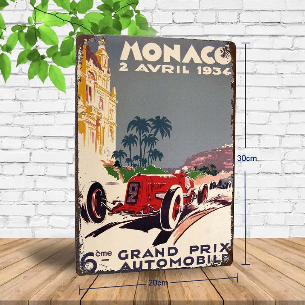 Plaque Murale Métal Grand Prix F1 - Style Rétro Vintage - 30x20 Cm - Course Automobile