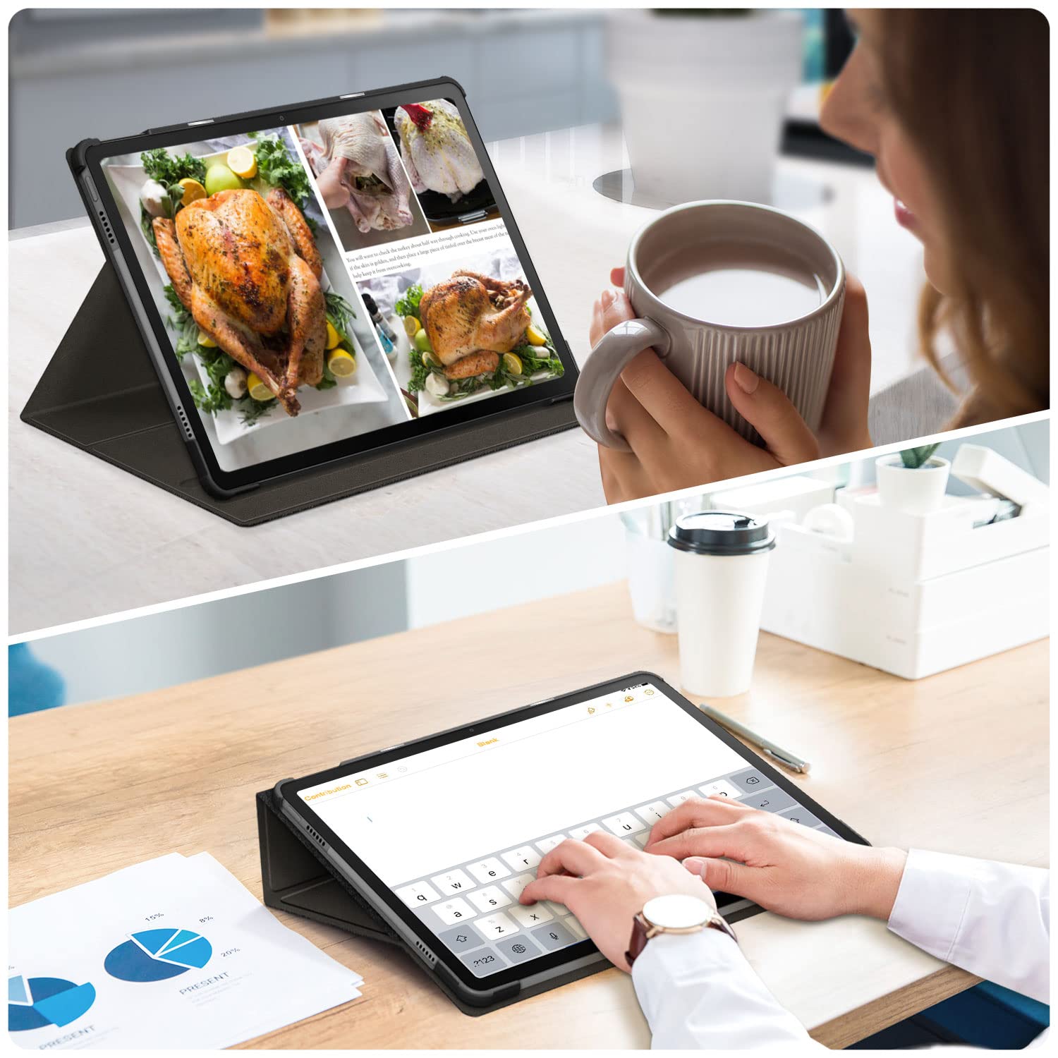 Gylint Case For Lenovo Tab M10 Plus (3rd Gen) 10.6'', Folding Folio Ultra-Thin PU Leather Stand Case Cover For Lenovo Tab M10 Plus (3rd Gen) 10.6'' TB-125F/TB-128F Unicorn