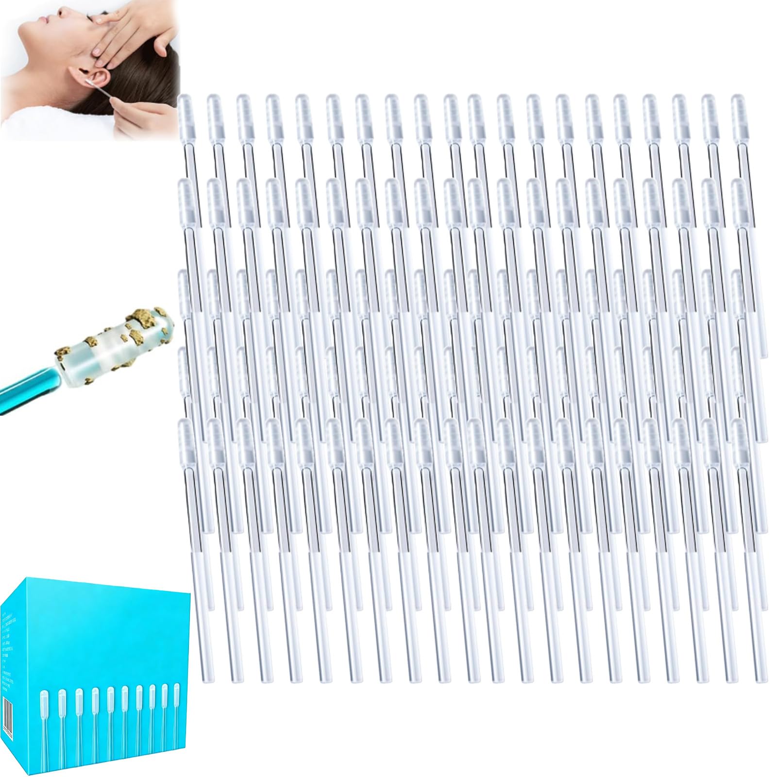 Sticky Ear Cleaners for Adults Earwax Removal Adhesive Swabs with Soft Head Dust Cover Reusable Portable Ear Pick