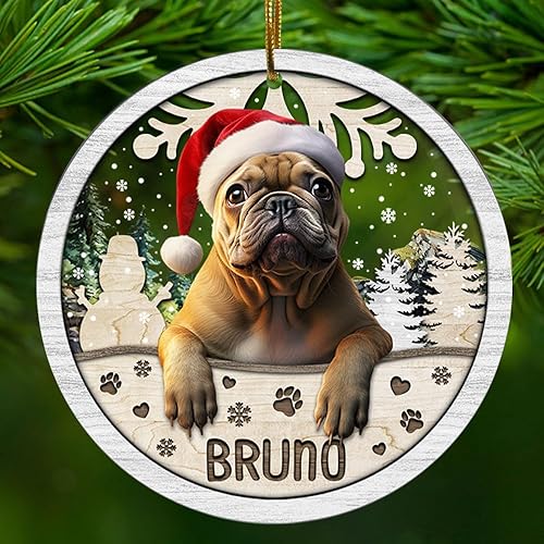 Miniatura 61 de Adorno personalizado de Yorkie para Navidad, adornos personalizados con nombre de mascota, adornos acrílicos para colgar en el árbol de la puerta