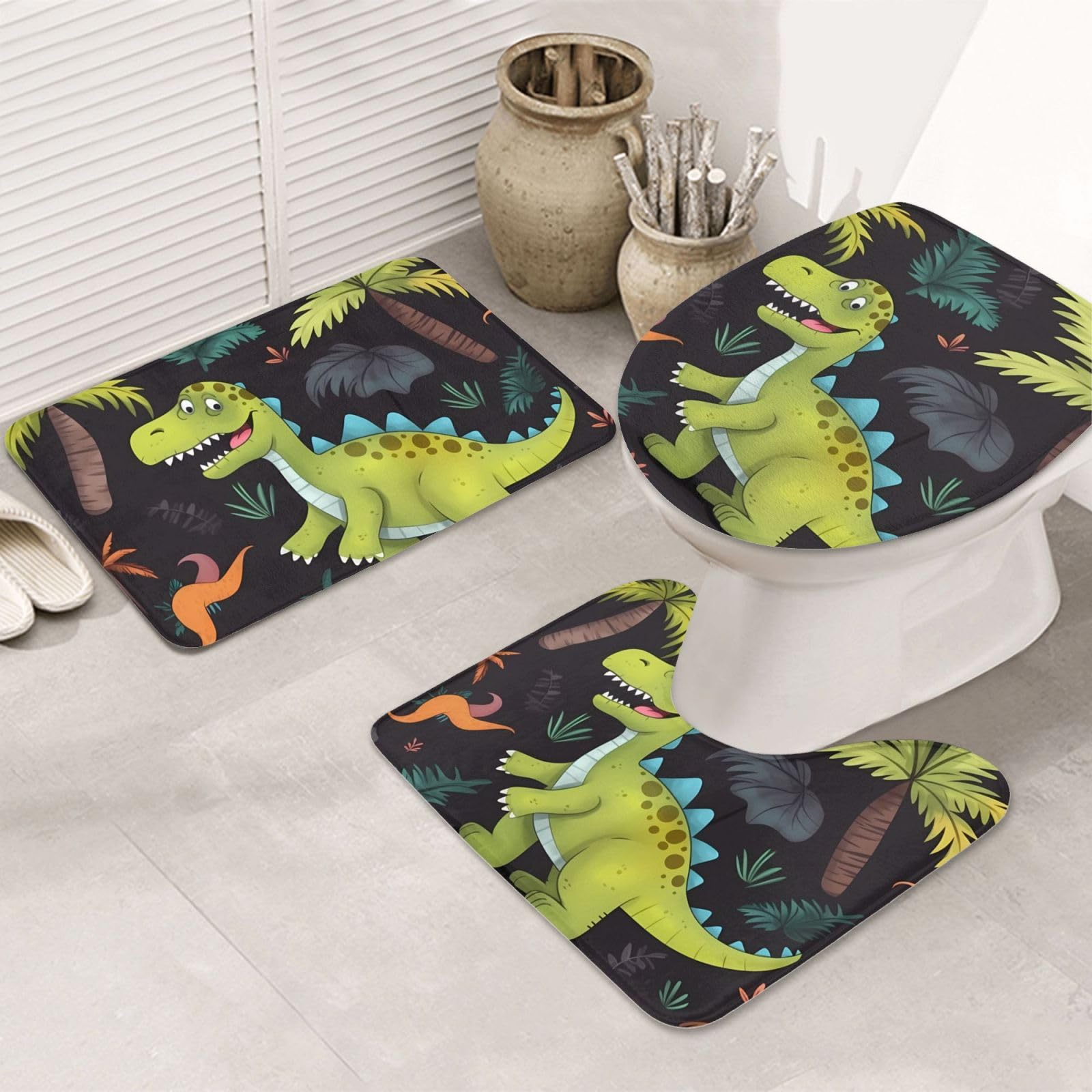 Tapis de bain microfibre contre les sols mouillés et glissants lot 3