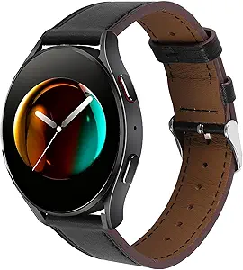 Italy Genuine Leather Watch Bands Men Women Compatible with Samsung Galaxy Watch Band, 20mm 22mm Lugs Watch Straps, Quick Release Wear-resistant Sweat-Resistant Smartwatch Replacement Strap