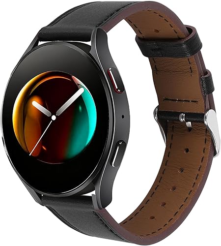 Italy Genuine Leather Watch Bands Men Women Compatible with Samsung Galaxy Watch Band, 20mm 22mm Lugs Watch Straps, Quick Release Wear-resistant Sweat-Resistant Smartwatch Replacement Strap
