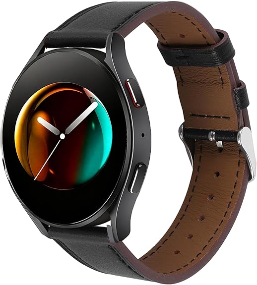 Italy Genuine Leather Watch Bands Men Women Compatible with Samsung Galaxy Watch Band, 20mm 22mm Lugs Watch Straps, Quick Release Wear-resistant Sweat-Resistant Smartwatch Replacement Strap